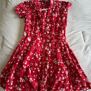 Ralph Lauren Red and White Ruffled Tiered Sundress